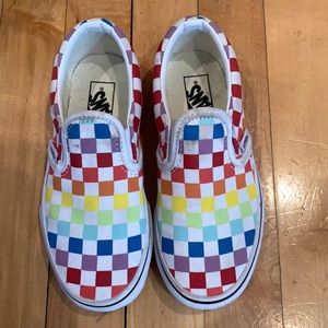 Vans Classic Rainbow Checkerboard Slip-ons Size 13